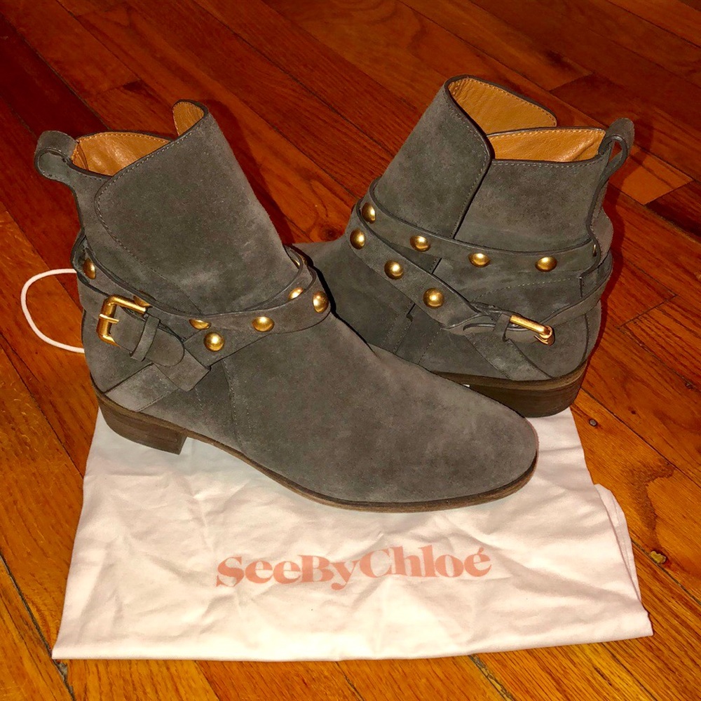 See By Chloe Suede Janis Ankle Boots, 39 (US 9)